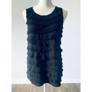 Chico's tiered black ruffle tank size 1 NWT